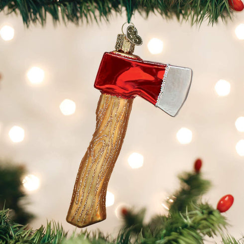 Old World Christmas Contractor Tools Glass Blown Ornaments for Christmas Tree Axe, 4.750, Model:32313