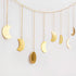 Mkono Moon Phase Wall Hanging Boho Garland Decor Home Decoration Moon Hang Art Ornaments for Bedroom Headboard Living Room Dorm Nursery Apartment Office Birthday Gift, Gold, 55"