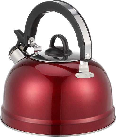 Cabilock Stove Top Whistling Tea Kettle Stainless Steel Teakettle Teapot with Cool Toch Ergonomic Handle 1. 2L Red
