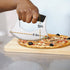 Pizza Cutter Set of 2, Leonyo Stainless Steel Mezzaluna Salad Chopper - Rocker Mincing Knife for Chop Herbs, Single Sharp Blade with Cover, Dishwasher Safe & Non-Slip