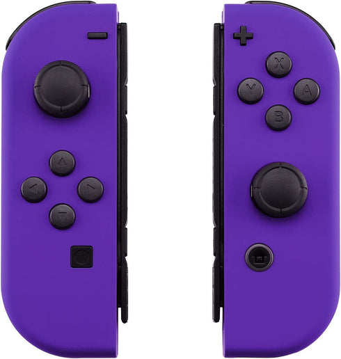 eXtremeRate Soft Touch Grip Purple Joycon Handheld Controller Housing with Full Set Buttons, DIY Replacement Shell Case for Nintendo Switch & Switch OLED Model Joy-Con – Console Shell NOT Included