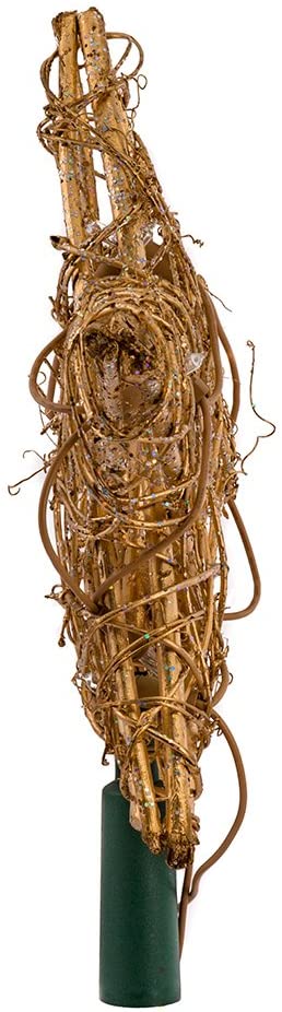 Kurt Adler 10 Light Indoor Rattan Gold Star Treetop