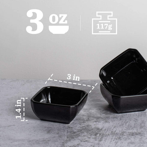 Delling 3 Oz Ceramic Side Dishes for Tomato Sauce, Soy, BBQ and other Party - Set of 6