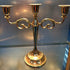 WEISIPU 3 Arms Candle Holder Metal Pillar Candle Stick Wedding Event Candelabra (Gold)