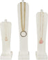 Mooca 3Pcs Wooden Freestanding Necklace Display Stand Holder with Multiple Height, 18 1/8" H, 15 1/4" H, 12 3/8" H, White Color