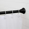 Splash Home Eire Adjustable Tension Hold Shower Curtain Rod, Anti-Slip Bathroom Divider, Rust Resistant, Extendable 42-72 inches, No Drilling, Easy to Use - Matte Black