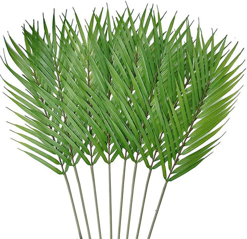8 Pack Artificial Palm Leaves Faux Plants Palm Leaf Greenery Tropical Palm Tree Leaves for Palm Wedding Arrangement Jungle Party Decorations