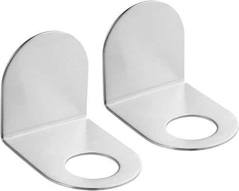 Cabilock 2pcs Soap Pump Bottle Dispenser Holder Stand Wall Stainless Steel Hand Sanitizer Hanging Rack Shampoo Shelf (Large Hole+Small Hole)