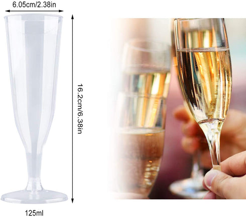 30 Pack 6.5 Oz Champagne Flutes Disposable,Plastic Champagne Flutes,Mimosa Bar Glasses?Transparent plastic champagne glass (30 Pack-2)