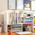 LC love_call Desk Bookshelves Multi-function Office Desktop Storage Rack, Telescopic Design Black and White used for Home Desktop Storage Wood Adjustable(white), (30-58)cm*35cm*17cm.