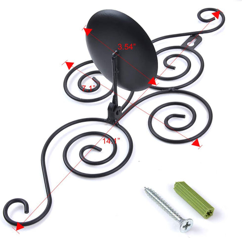 Wall Sconces Candle Holder, Kathy Set of 2 Elegant Swirling Iron Hanging Wall Mounted Decorative Candle Sconce for Living Room Home Decorations,Weddings,Event,Black