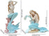 Mermaid Bathroom Decor,Mermaid Gifts for Girls 4.72" Tall Room Shelf Resin Mediterranean Princess Statue Ornament Figurines Sculpture Angel Home Crafts Collectible Ocean Sea Goddess
