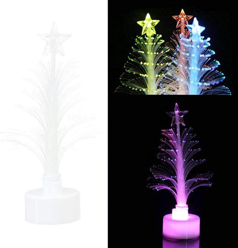 2pcs Multi- Colour Christmas LED Light Christmas Tree Fiber Optic LED Night Lights Decorative Fibre Christmas Tree LED Night Light Christmas Holiday Decoration