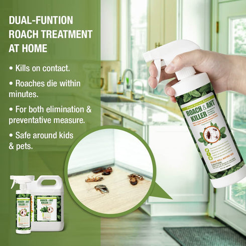EcoVenger Roach & Ant Killer, Kills on Contact, Extended 4-Week Deterrence, Kills Ants & Other Indoor&Outdoor Crawling Insects, Natural & Non-Toxic, Pleasant Botanical Scent, Safe for Children & Pets