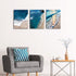 Seascape Wall Art Blue Ocean Canvas Print Sea View Theme Sunset Beach Nature Scenery Pictures with Frame for Living Room Bathroom Bedroom Decoration