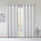 Intelligent Design Raina Total Blackout Metallic Print Grommet Top Single Curtain Panel Thermal Insulated Light Blocking Drape for Bedroom Living Room and Dorm, 50x84, White/Silver 1 Piece
