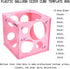 Auihiay 12 Holes Plastic Balloon Sizer Box Cube, Pink Collapsible Balloon Size Measurement Tool for Balloon Arches, Balloon Towers, Balloon Columns and Balloon Decorations (2-10 Inch)