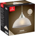 Globe Electric 64413 Amaris 1-Light Plug-In Pendant, Brushed Steel, Frosted White Shade, 15ft Clear Cord, In-Line On/Off Switch