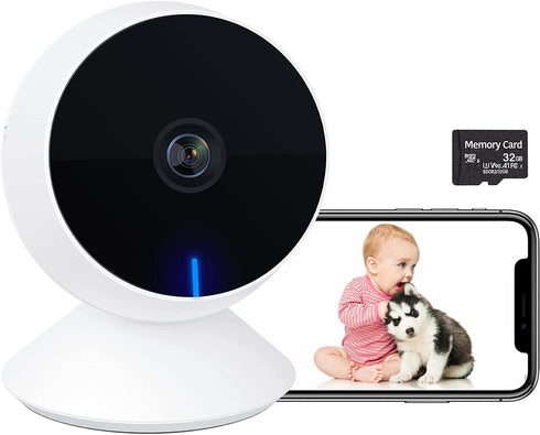 LAXIHUB WiFi Pet Camera Indoor Home Security IP Camera for Dogs/Cats Baby Monitor Room Camera with App 1080P FHD, Night Vision, Two-Way Audio, Motion Detection, Work with Alexa