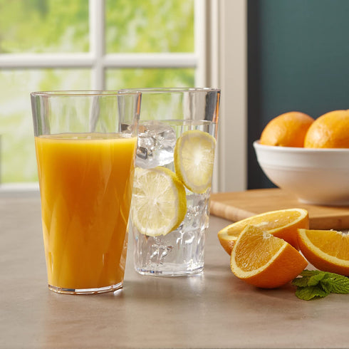Palmetto 20-ounce Clear Plastic Tumblers | set of 16