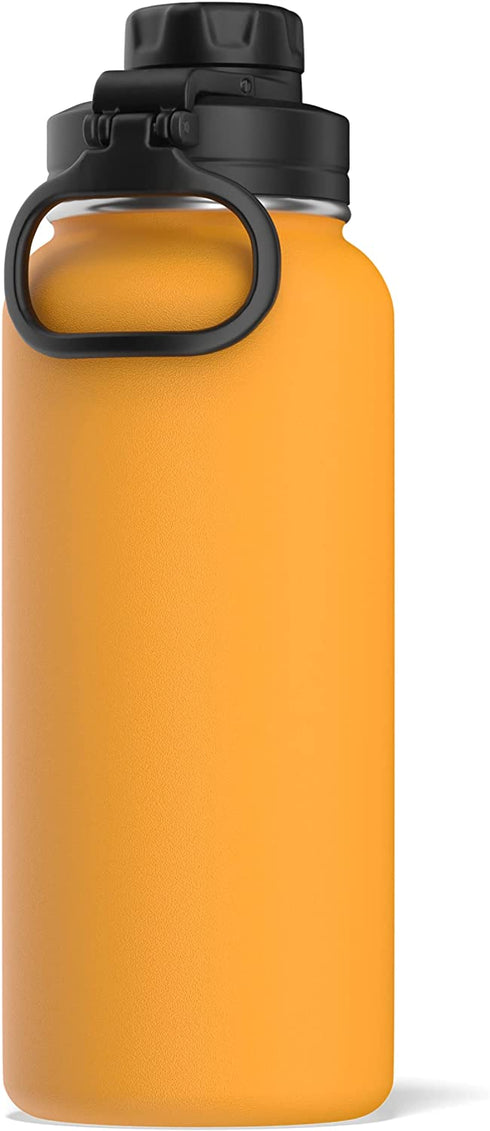 Hydrapeak 32 oz Insulated Water Bottle with Chug Lid - Reusable Leak Proof Stainless Steel Water Bottles, Double Wall Vacuum Insulation | 24 Hours Cold and 12 Hours Hot (Mango)