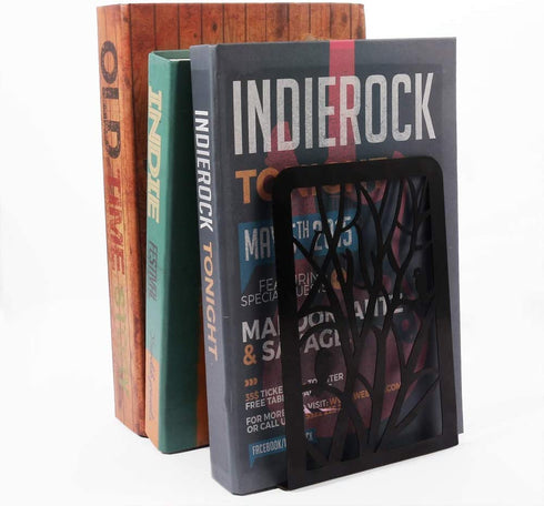 Book Ends, Bookends, Book Ends for Shelves, 3Pair Non Skid Metal Heavy Duty Bookend for Heavy Books, Book Divider Decorative Holder, Abstract Art Design Book Stopper Supports for Office, Home