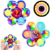 FIGROL LED Light Up Pop Fidget Spinner 2 Pack, Push Pop Bubble Light Fidget Spinner Toy, Pop Hand Spinner for Stress Relief, Party Favor Gifts for Children