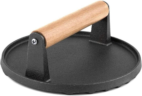 Hovico Cast Iron Grill Press, Heavy Duty Multi Functional - Meat Press, Sandwich & Bacon Press - Burger Press Patty Maker for Kitchen