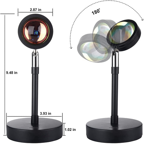 Rainbow Projection Lamp, GLPE Rainbow Light with USB Plug, 180 Degree Rotation Rainbow Projector Light, LED Night Light Projector Lamp for Living Room and Bedroom(Rainbow)