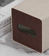 Tissue Box Cover Stylish PU Leather Square Tissue Box Holder with Magnetic Bottom for Bathroom Bedroom or Office (Beige/Brown)