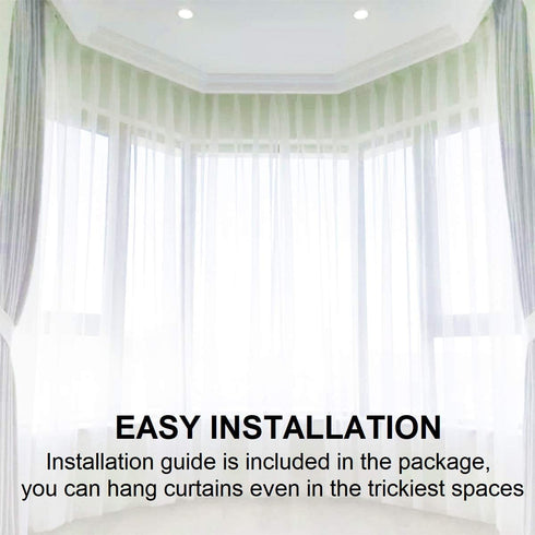 KXLife Flexible Bendable Ceiling Curtain Track, Curved Ceiling Track for Curtains, Room Divider Ceiling Track System (8 ft)