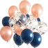 Navy Rose Gold Birthday Decorations for Women/Gender Reveal Party Decorations/Navy Peach Bridal Shower Decorations Champagne Gold Wedding/Navy Rose Gold Confetti Balloons Bachelorette Party Decor