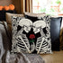 QIQIANY Skull Couple Decorative Throw Pillow Cover 18x18 Inch Square Linen Fabric Black Goth Skull Lovers Skeletons Pillow Case Home Decor Art Skull Pillow Cushion Cover for Sofa Kitchen Bedroom