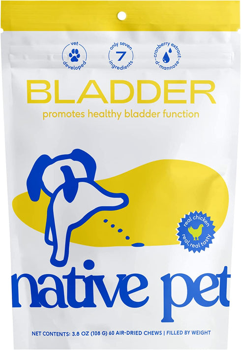 Native Pet Dog UTI Treatment | Cranberry Chews for Dogs and Cat UTI | Bladder Control for Dogs | Dog Urinary Tract Infection Treatment | UTI Medicine for Dogs | Dog Cranberry Supplement | 60 Chews