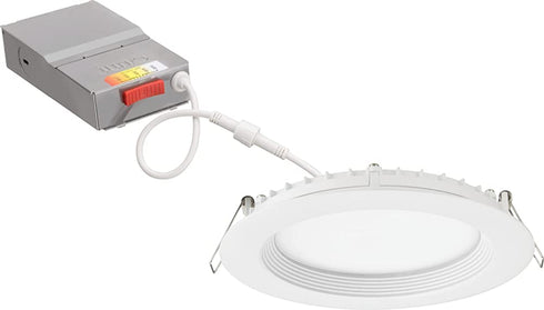 Juno WF6 REG SWW5 90CRI MW M6 Round Baffle LED Downlight, 120 Volts, 2700K/3000K/3500K/4000K/5000K, Triac Dimming, 6-Inch Regressed Lens, Matte White