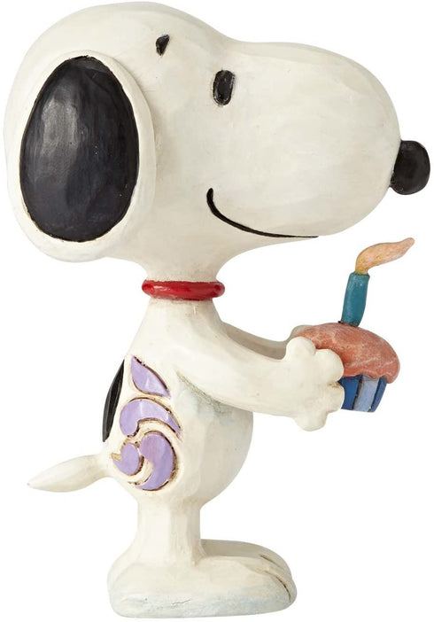 Enesco Peanuts by Jim Shore Snoopy Birthday Mini Figurine, 3 Inches, Multicolor