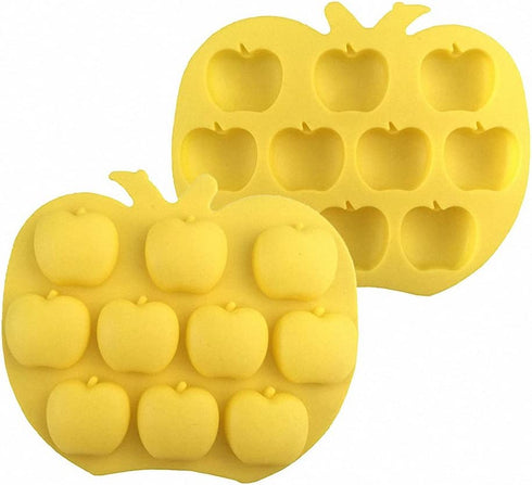 2-Pack Apple Silicone Molds - MoldFun Apple Mold for Chocolate, Cupcake topper, Jello, Candy, Gummy, Ice Cube, Cookie, Muffin, Mini Soap
