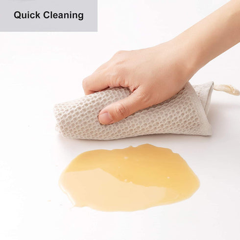 100% Cotton Kitchen Dish Cloths, 8-Pack Waffle Weave Ultra Soft Absorbent Dish Towels Washcloths Quick Drying Dish Rags, 12x12 Inches, Beige