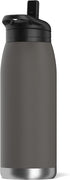 Hydrapeak Flow 32oz Insulated Water Bottle with Straw Lid | Double Wall Vacuum Insulated Stainless Steel Water Bottles, BPA-Free and Leak-Proof, Wide Mouth Flask with Bite Straw and Handle (Graphite)