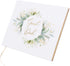 Avamie Wedding Guest Book, 120 Lined Pages Guest Sign-in Book Guest Registry Guestbook Planner, White Cover With Gold Foil and Greenery Design, Gold Gilded Edges and Gold Ribbon, 7x9 inches, Hardbound