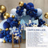 Nalwort Macaron Blue Balloon Kit 135PCS 18In 12In 5In Navy Blue Metallic Gold Balloon Arch Garland For Festival Picnic Family Engagement, Wedding, Birthday Party, Blue Theme Anniversary Celebration Decoration