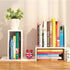 LC love_call Desk Bookshelves Multi-function Office Desktop Storage Rack, Telescopic Design Black and White used for Home Desktop Storage Wood Adjustable(white), (30-58)cm*35cm*17cm.