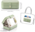 Vlando Travel Jewelry Case Box Women PU Leather 2 Layer Jewelry Organizer Holder for Necklace Earring Rings-Green