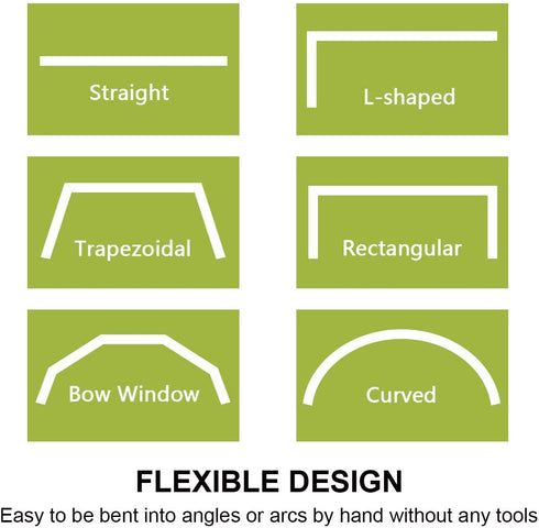 KXLife Flexible Bendable Ceiling Curtain Track, Curved Ceiling Track for Curtains, Room Divider Ceiling Track System (8 ft)