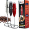 ellostar Milk Frother Handheld Electric Battery Operated Foam Maker For Coffee, Latte, Cappuccino, Frappe, Matcha, Hot Chocolate, Drink Mixer With Stainless Steel Whisk, Stand Included (Red)