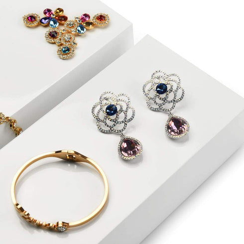 Oirlv Solid Wood Minimalism Style Jewelry Display Stand Showcase Jewelry Organizer Square Holder(SM05203)