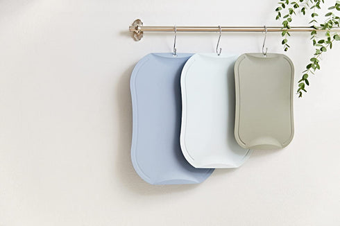 doblé Non-Scratch Flexible Cutting Board for Chopping, Scratch Free Juice Grooves with Easy Grip Handle, Non-Slip Dishwasher Safe for Kitchen (Large (15.6" x 10.7"), Blue gray)