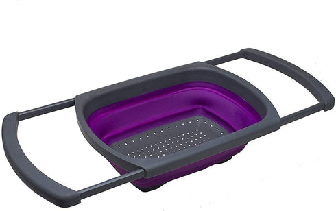 Purple Collapsible Silicone Kitchen Colander/Strainer