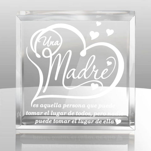 KATE POSH - A Mother is she who can take The Place of All Others but Whose Place no one Else can take (Spanish - UNA Madre) Spanish - Engraved Keepsake and Paperweight
