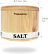 Thougrlyh Salt and Pepper Bowls Bamboo Pepper Salt Box with Swivel Lid and Spoon 2 Piece Set Salt and Pepper Cellar to Easily Open and Seal with 2 Spoon Storage Spice Pepper Salt Container